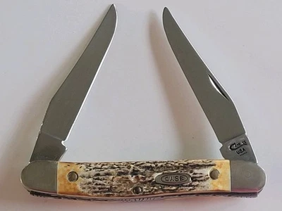 1995 Case XX USA Stag Muskrat Two Blade Folding Pocket Knife 5 Dot  - Image 1 of 4