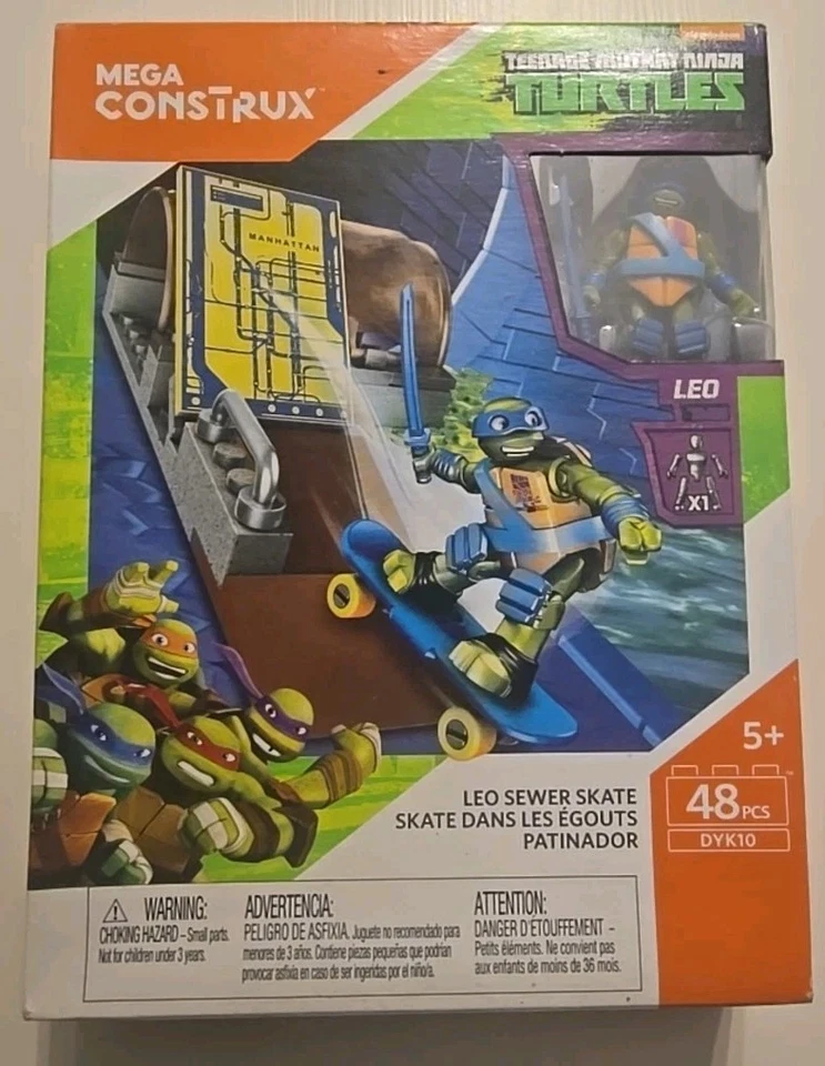 ¡Nuevo en caja! Mega Construx Teenage Mutant Ninja Turtles Leonardo Leo Patín de alcantarillado Foto 1 de 1