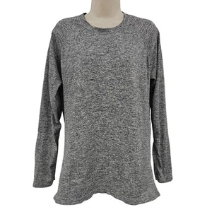 FIGS Shirt Womens Medium Gray Salta Seamless Long Sleeve Underscrub Scrub Top - Picture 1 of 12