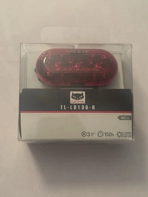 CatEye TL-LD130-R Bicycle Red Tail Light - 3 Light Modes - New In Box - Image 1 of 3