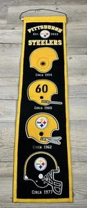 Casco de lana de fútbol americano vintage Winning Streak NFL Pittsburgh Steelers 32x8 - Imagen 1 de 9