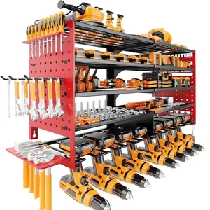 5 Schichten Elektrowerkzeug Organizer Wandhalterung, Metall Kabellos Werkzeug Aufhänger Aufbewahrung... - Bild 1 von 7