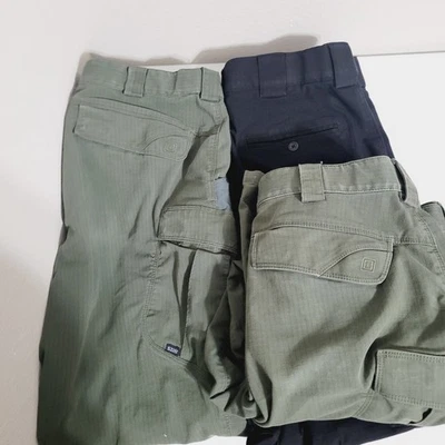 5.11 Tactical 36X30 Pantalones Carga Lote 3 Artículos Bolsillos de Trabajo Cremallera Policía Bombero Foto 1 de 4