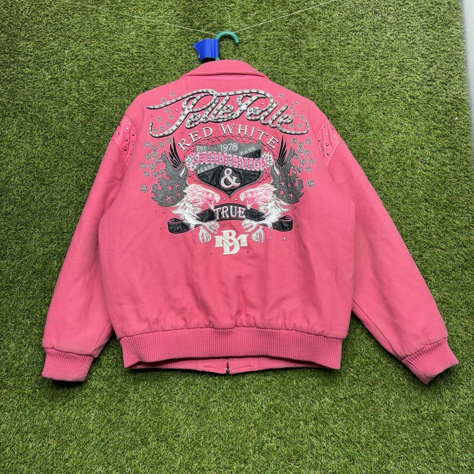 Chaqueta Pelle Pelle Vintage Mujer XL Roja Blanca y Verdadera Edición Limitada Lana Rosa Foto 1 de 4