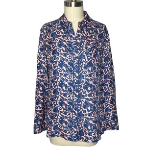 Marc By Marc Jacobs Women's Baroque Print Silk Button Front Blouse Size 6 - Picture 1 of 5