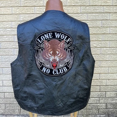 黑色皮革背心,3X,德州孤星摩托车拉力赛,补丁,扣子,鞋带 — 第 1/4 张图片