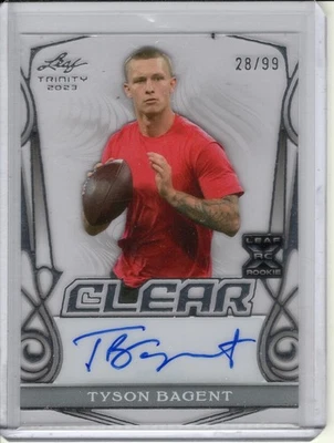 2023 LEAF TRINITY CLEAR TYSON BAGENT ROOKIE/RC AUTO #28/99 - Image 1 of 2