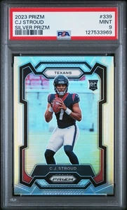 C.J. CJ STROUD 2023 PANINI PRIZM SILVER ROOKIE RC #339 PSA 9 MINT! TEXANS OSU! - Picture 1 of 2