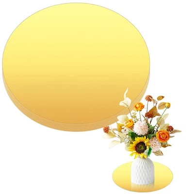 8 Pcs Acrylic Round Mirror for Tables Centerpieces, 8 inch Circle Mirror Tile... - Image 1 of 4