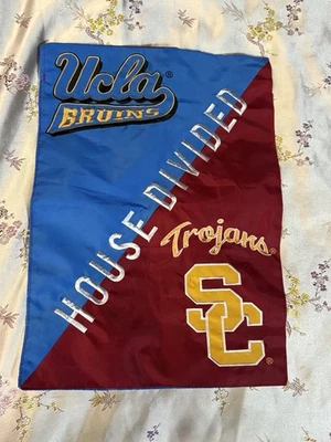 USC Trojans & UCLA Bruins "House Divided" Logo Flag - Image 1 of 4