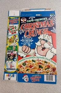 Cap'n Crunch's Christmas Crunch 1995 caja vacía de cereales Quaker vintage - Imagen 1 de 8