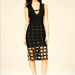 Bebe Sia Caged Bandage Dress Women’s Size M Black - Picture 1 of 8