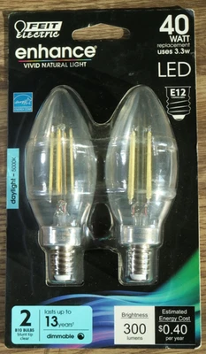 FEIT ELECTRIC Compact Dimmable LED Bulb: E12 Base, LED, B10, Blunt Tip - Image 1 of 2
