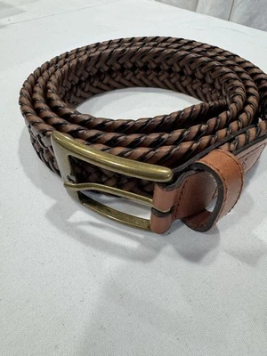 Cinturón de cuero DOCKERS para hombre, marrón, trenzado, talla 42.   Foto 1 de 4