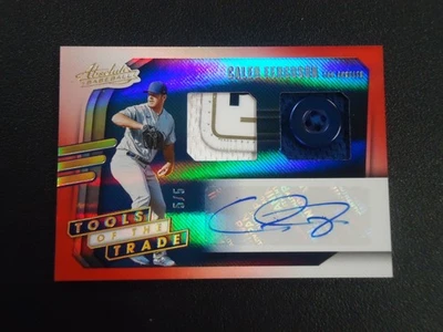 Caleb Ferguson 2021 PANINI ABSOLUTE "TOOLS OF THE TRADE" PATCH/AUTO 5/5 #TT2SCF - Image 1 of 2