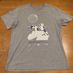 Jordan Shirt Mens Large Gray Standard Running Short Sleeve - Picture 1 of 8