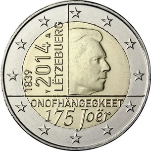 Luxemburgo 2014 2 € euros conmemorativos 175 Av Independencia - Picture 1 of 1