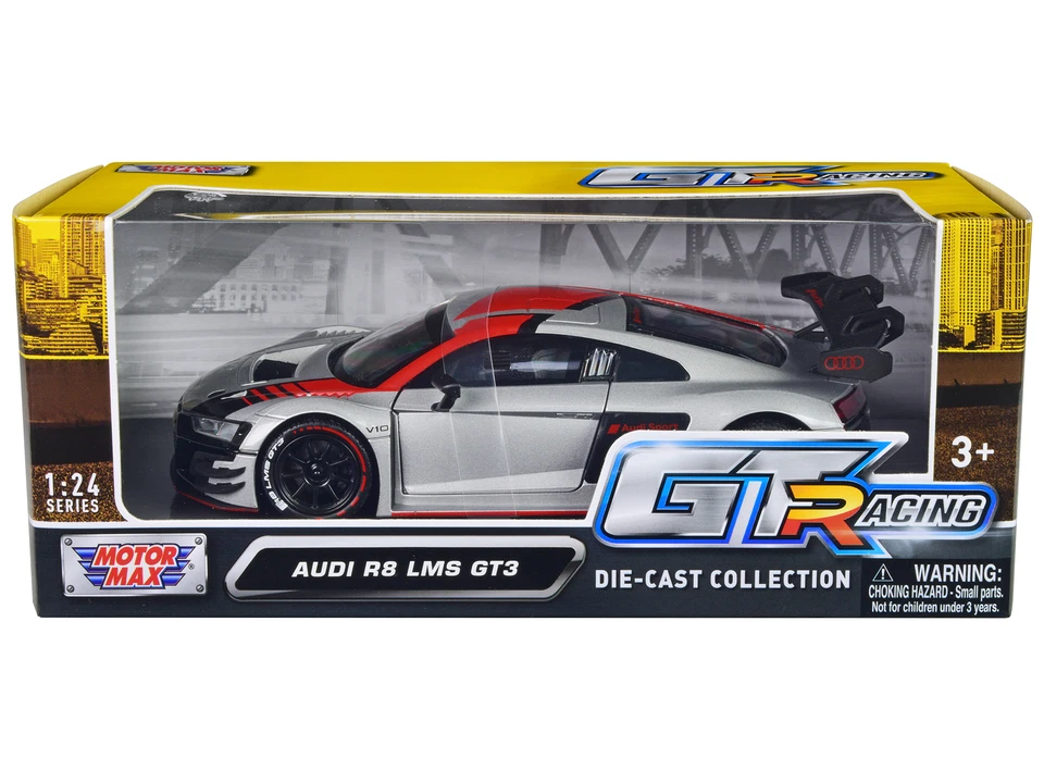 Audi R8 LMS GT3 Plateado Metálico con Gráficos "GT Racing" Serie 1/24 Diecast  Foto 1 de 1