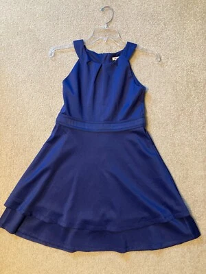 Calvin Klein Size 12 Girls Navy Blue Scuba Fit & Flare Party Dress - Image 1 of 2