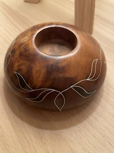 Hand Turned Walnut Wood Tea Light Holder - Picture 1 of 5