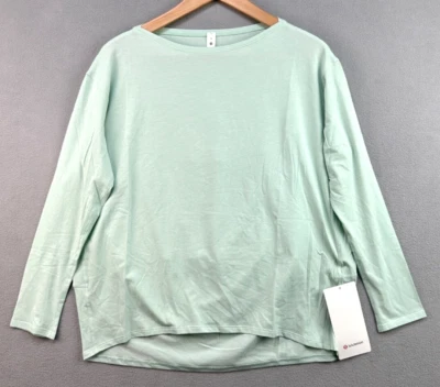 Lululemon Back In Action 4 Delicate Mint Green Long Sleeve Shirt LW3CE0S Pima - Image 1 of 4