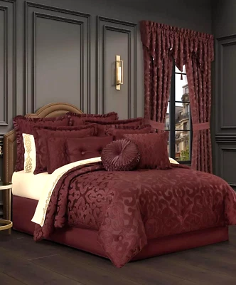 J Queen New York La Boheme 4 piezas Juego de edredón King granate $785 nuevo Foto 1 de 4