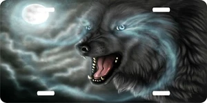 Wolf Werewolf Pack Hunting Moon Beast Dog Hunter Car Truck Tag License Plate - Picture 1 of 1