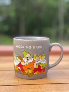 Disney Seven Dwarfs Working Hard Hardly Working Snow White Ceramic Coffee Mug - Picture 1 of 8