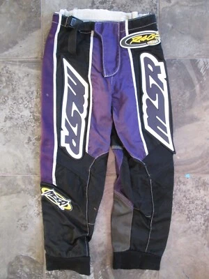 Брюки MSR Rage молодежные детские размер 24 черные фиолетовый мотокросс гоночный грязевой велосипед 24x21 - Изображение 1 из 4