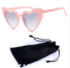 Women Fashion Love Heart Frame Sunglasses with Free Pouch - PINK/GREY