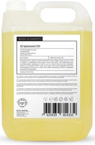 Basic Elements Traubenkernöl | 5 Liter | 100% reines kaltgepresstes Trägeröl - Bild 1 von 1