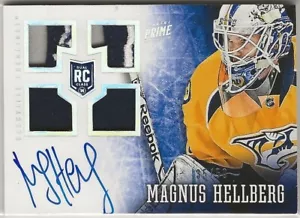 2013-14 Panini Prime Holosilver Jersey Auto Rookie #193 Magnus Hellberg 35/50 - Picture 1 of 2