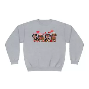 Dachshund Dog Valentine's Day Unisex NuBlend® Crewneck Sweatshirt - Picture 1 of 21