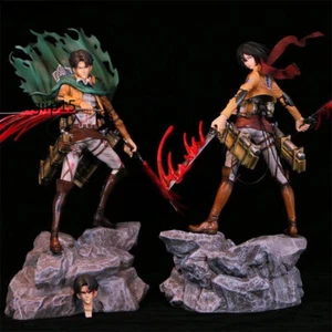 Attack On Titan Mikasa Levi PVC Action Figure Statua Anime Giocattoli Regali Nuovo Articolo - Foto 1 di 17