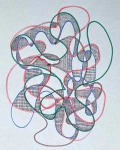 William Davis MCM Style Atomic Drawing - Picture 1 of 2