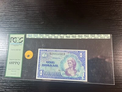 Schwan 901 Series 661 $1 Military Payment Certificate PCGS 68 PPQ Pair Consecuti - Image 1 of 4