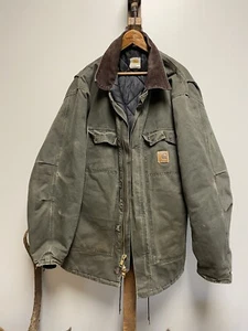 Chaqueta de trabajo vintage Carhartt Detroit verde talla XL alta - Imagen 1 de 8