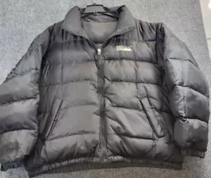 Vintage First Down Puffer Coat Mens 2XL Blk/Gray Reversible Heavy Duty Duck Down - Picture 1 of 14