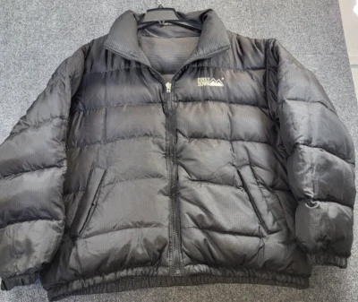 Vintage First Down Puffer Coat Mens 2XL Blk/Gray Reversible Heavy Duty Duck Down - Image 1 of 4