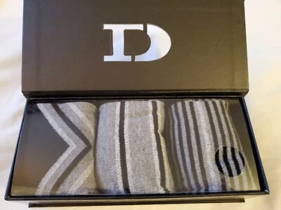 Calcetines de vestir Dune London 3 pares gris a rayas 8-12 Foto 1 de 4