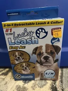 Retractable Magnetic Dog Leash Lucky Leash w/Collar 2-in-1 (S/M) SAME-DAY SHIP - Picture 1 of 2