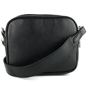 NEW Lucciola Made in Italy Leather Crossbody Bag, Black - Picture 1 of 12
