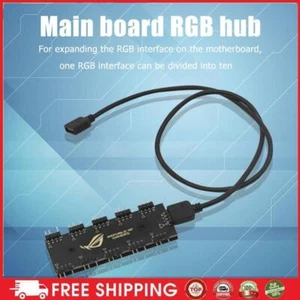 10 RGB Sync HUB Splitter Extension Cable for Motherboard RGB Fan (5V 3Pin) NEW - Photo 1/8