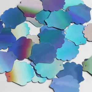 Paillettes piatte guscio capesante 1,25" Lt blu Lazersheen arcobaleno riflettente metallizzato - Foto 1 di 2