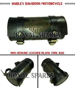 100% GENUINE LEATHER TOOL BAG For Harley Davidson Motorcycles (BLACK) - Picture 1 of 8