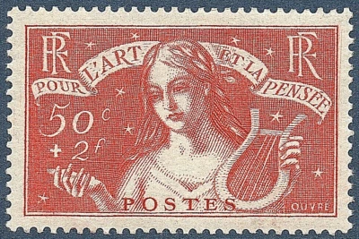 TIMBRE N° 308 NEUF ** GOMME ORIGINALE TTB - ART ET PENSEE - Photo 1/2