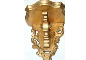 045R) Konsole Gold geschnitzt für Wanduhren Laternenuhren Holz um 1880 France - Bild 1 von 7