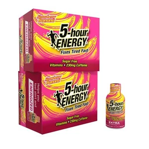 5 Hour ENERGY Extra Strength Strawberry Banana Shots 24 Count Caffeine Boost - Picture 1 of 8