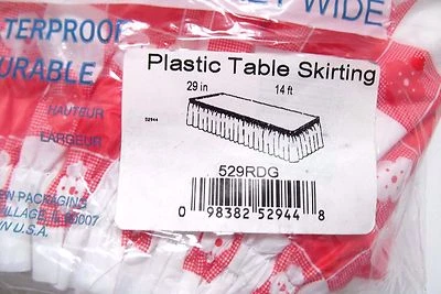 Table Set Disposable - Reusable Poly Table Skirt Elastic Pleated 29" H 14 Feet W - Image 1 of 3