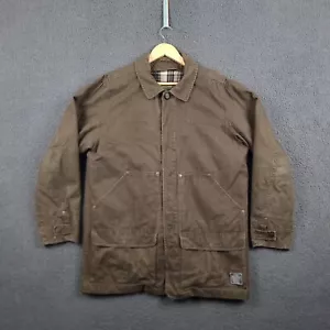 EDDIE BAUER Jacket Mens M Brown Barn Coat Hunting Chore Canvas Removable Liner - Picture 1 of 19